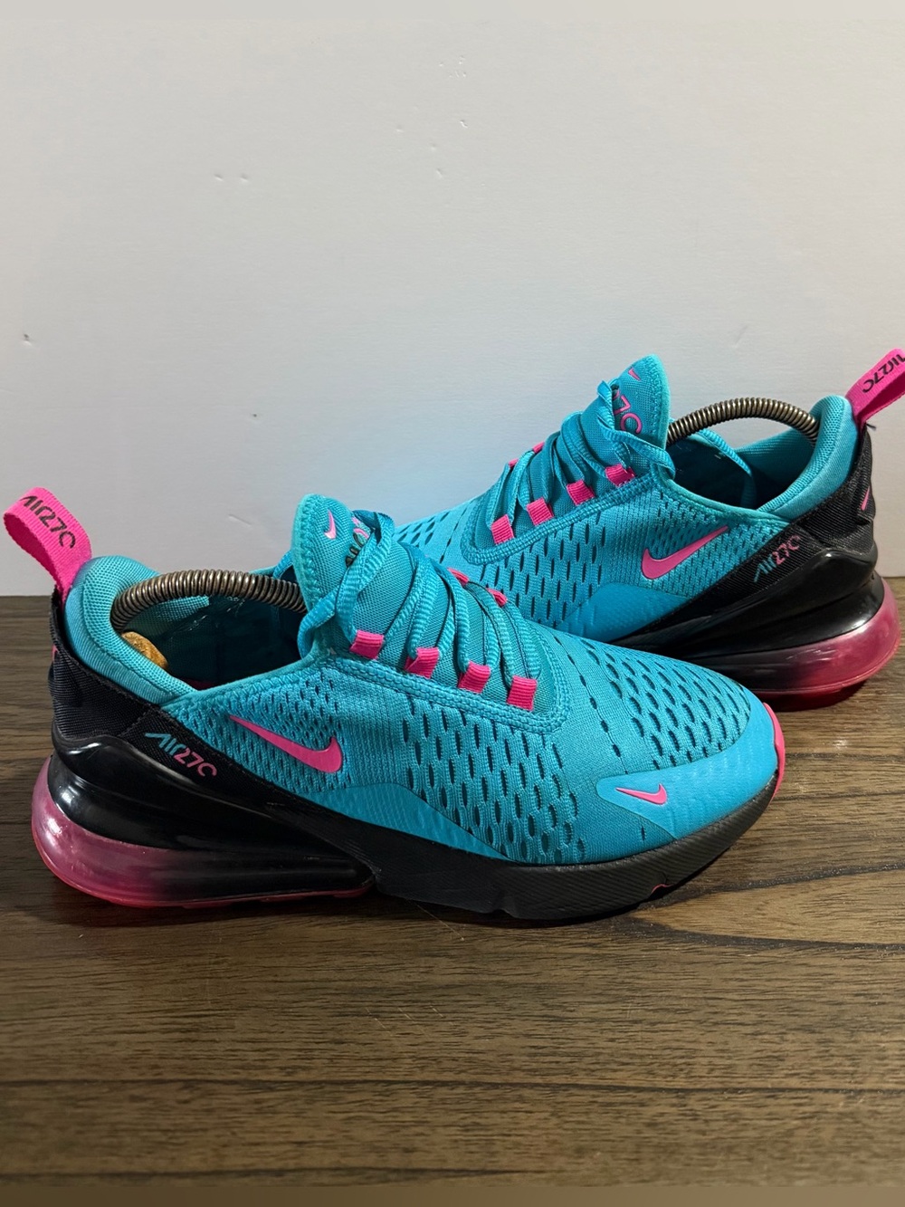Nike Kids' Turquoise and Pink Air Max 270 Sneakers